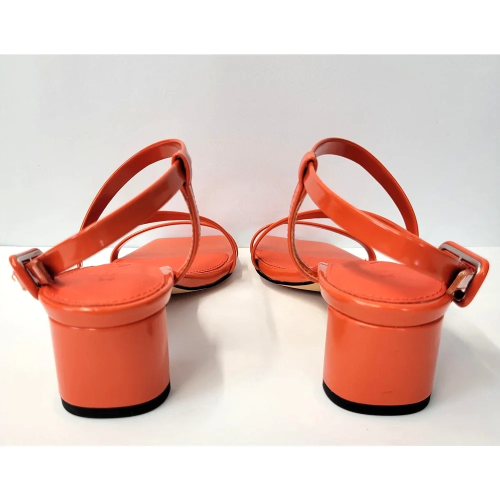Katy Perry Sandal Wanderering hoes Womens Size 6.5M Flame Orange Strappy Vibrant